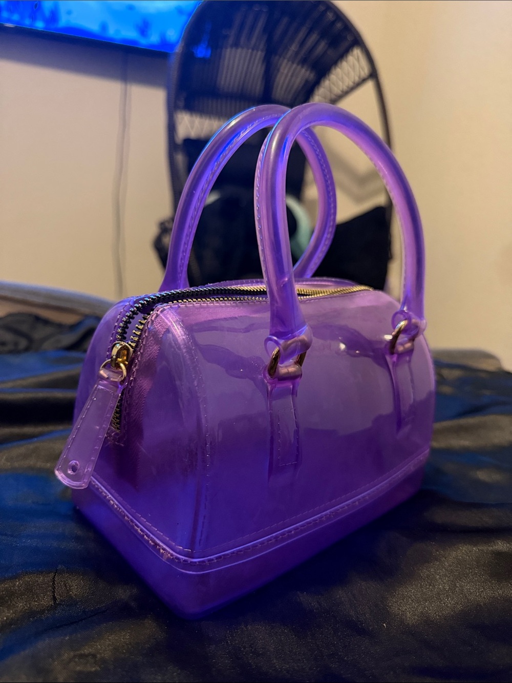 Purple Mini Jelly Satchel Bag